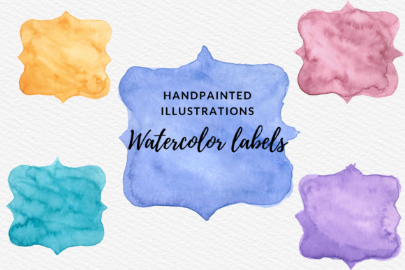 12 Hand Painted Watercolor Labels Set: Illustrations Review