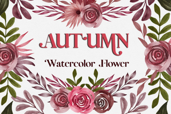Autumn Watercolor Flower Clipart & Illustrations
