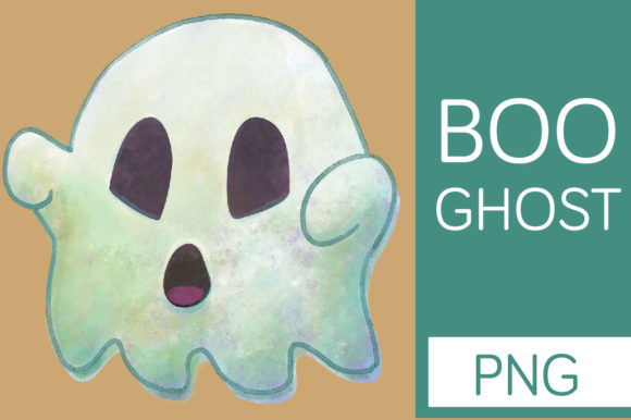 Booing Ghost - Watercolor Character Illustrations