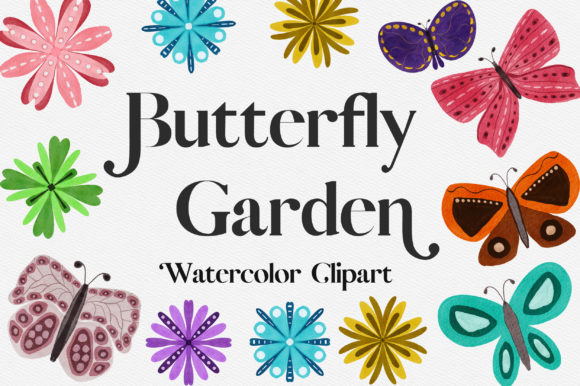 Butterfly Garden Watercolor Clipart Review