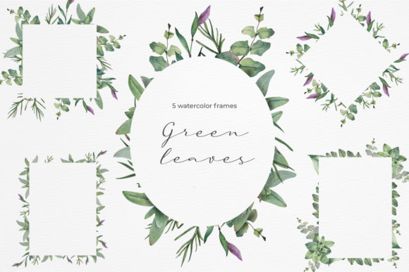 Green Leaves Watercolor Frames: A Designer's Review