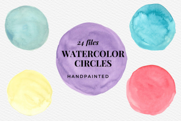 Hanpainted Colorful Watercolour Circles Illustrations