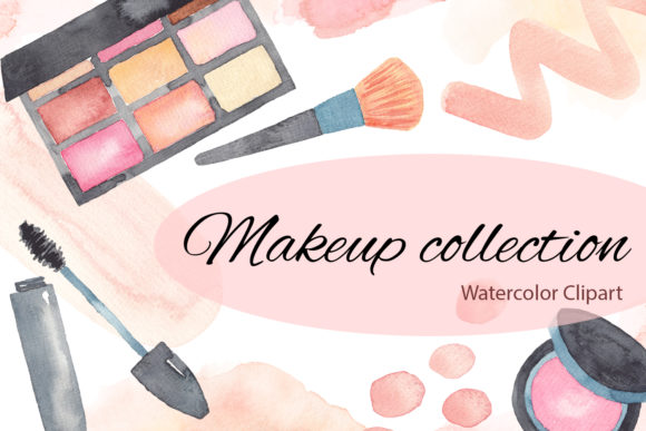 Makeup Collection Watercolor Clipart & Illustrations