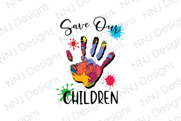 Save Our Children PNG Watercolor Hand Illustrations