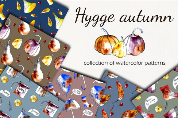 Watercolor Collection Hygge Autumn Illustrations
