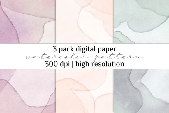Watercolor Digital Paper Pack & Illustrations