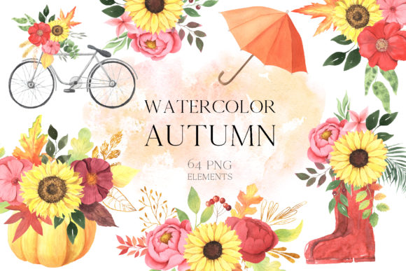 Watercolor Fall Floral Clipart Review