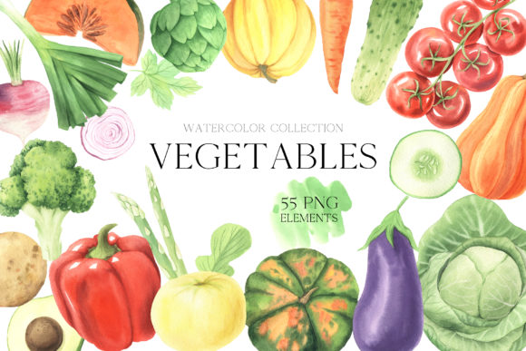 Watercolor Fall Vegetables Clipart Set Review