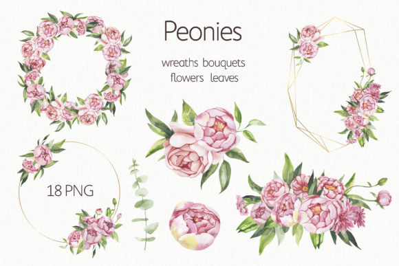 Watercolor Floral Frames Clipart & Illustrations