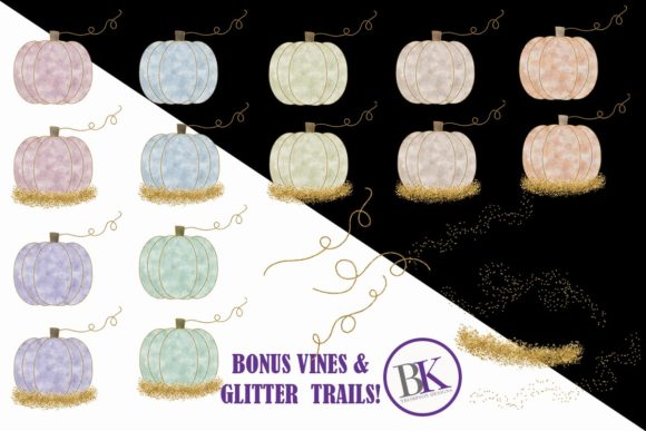 Watercolor Glitter Pumpkins Clipart Review
