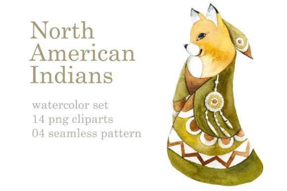 Watercolor North American Indians Illustrations