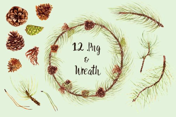 Watercolor Pine Clip Art Set Wreath: A Seller's Review