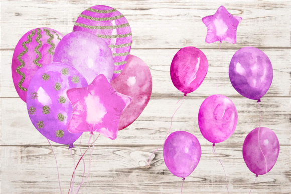 Watercolor Pink Balloons Clip Art Set Review