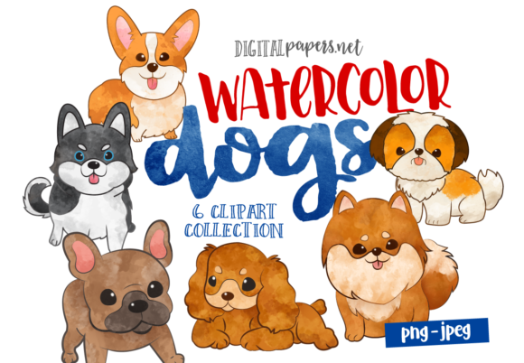 Watercolor Puppies Illustrations Review