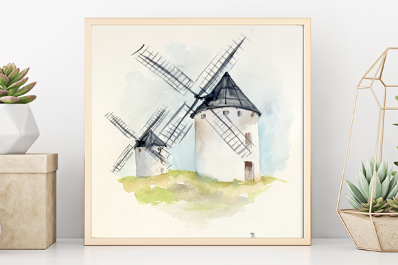 Watercolor Spanish Windmill Embroidery Review