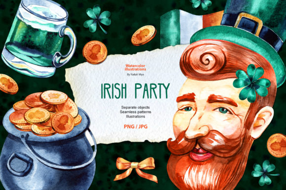 Watercolor St Patricks Clipart & Illustrations